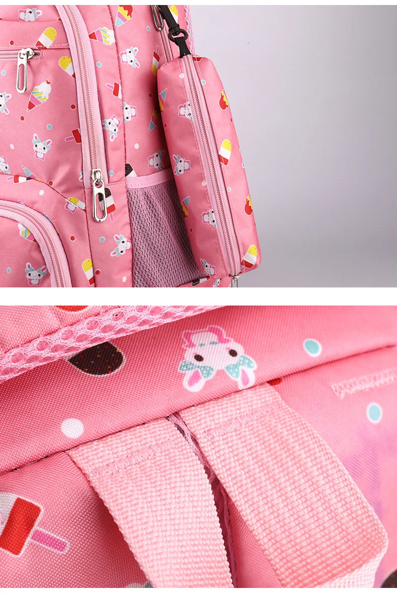 3pcs Ice Cream Pattern Fashionable Backpack With Shoulder Bag And Coin Purse - Image 5