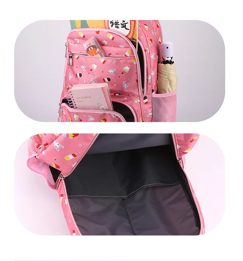 3pcs Ice Cream Pattern Fashionable Backpack With Shoulder Bag And Coin Purse - Image 6