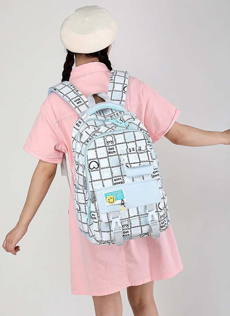 New High School Student School Backpack 1370 - Image 4