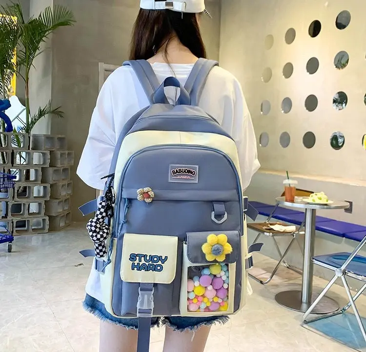 New High School Five-Piece set of Multi-Compartment Fashion Schoolbag 3002 - Image 2
