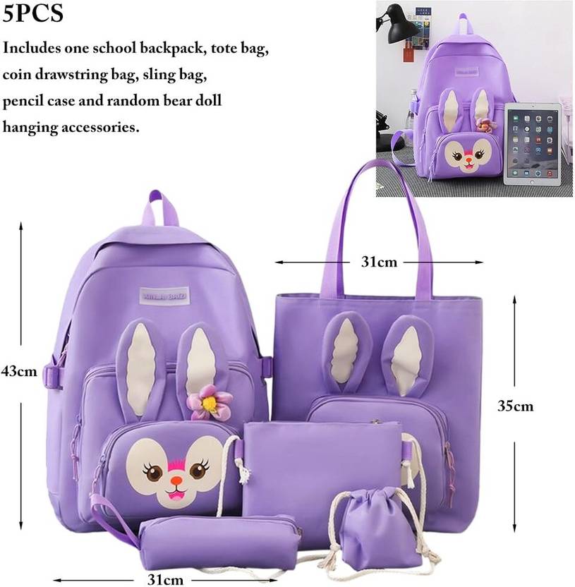 5 Pcs Set Backpack for Girls 2025 - Image 11