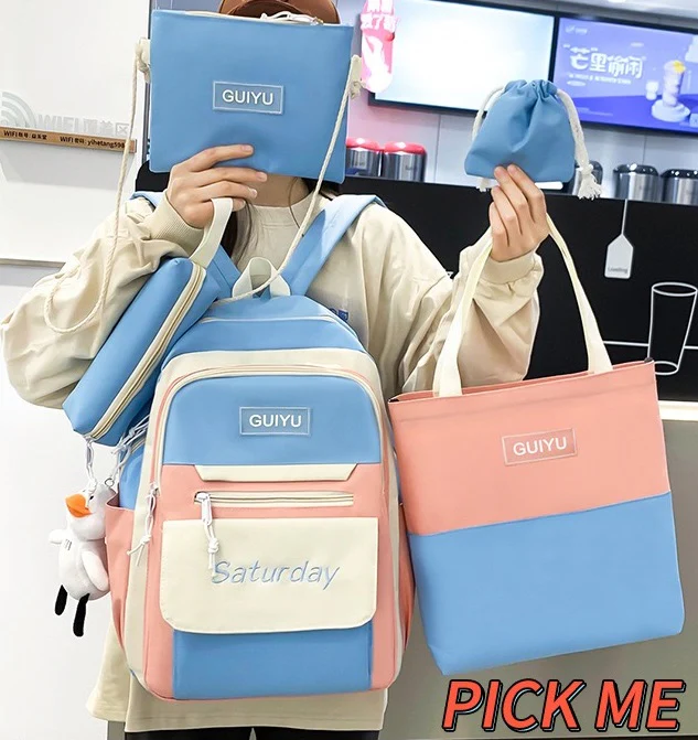 5Pcs Set Backpack for Girls 4146 - Image 2