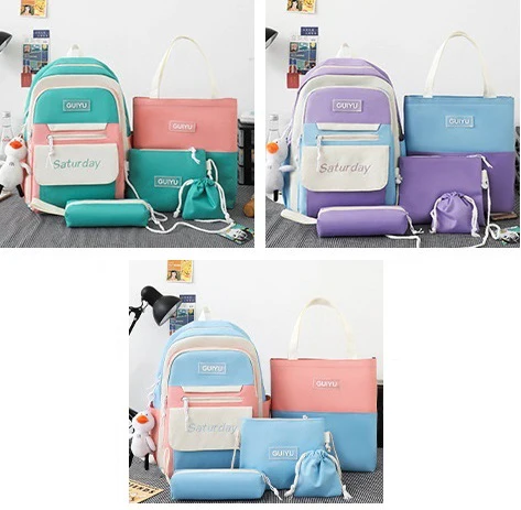 5Pcs Set Backpack for Girls 4146 - Image 7