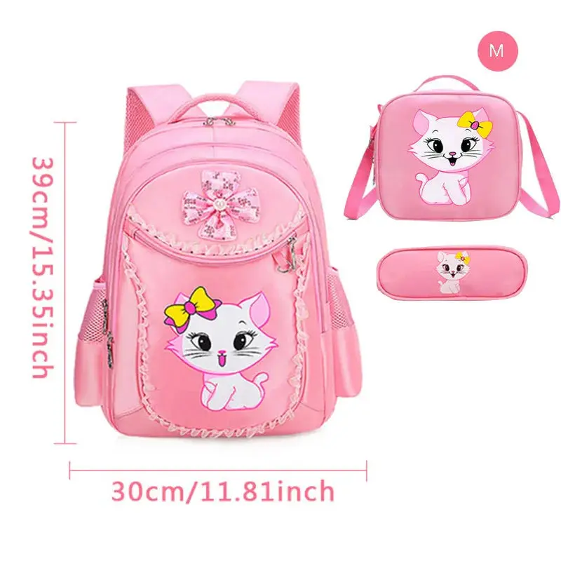 3 Pieces Pink Cat Children Backpack School Bags for girls 4136-1 - Image 7