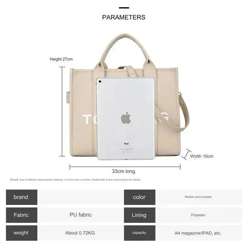 Women PU Leather Tote Bag for University, Office & Travel 420 - Image 5