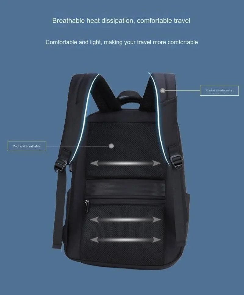 Anti-theft Business Laptop Backpack Bag for Men Women with USB Charging Port 1229 - Image 4