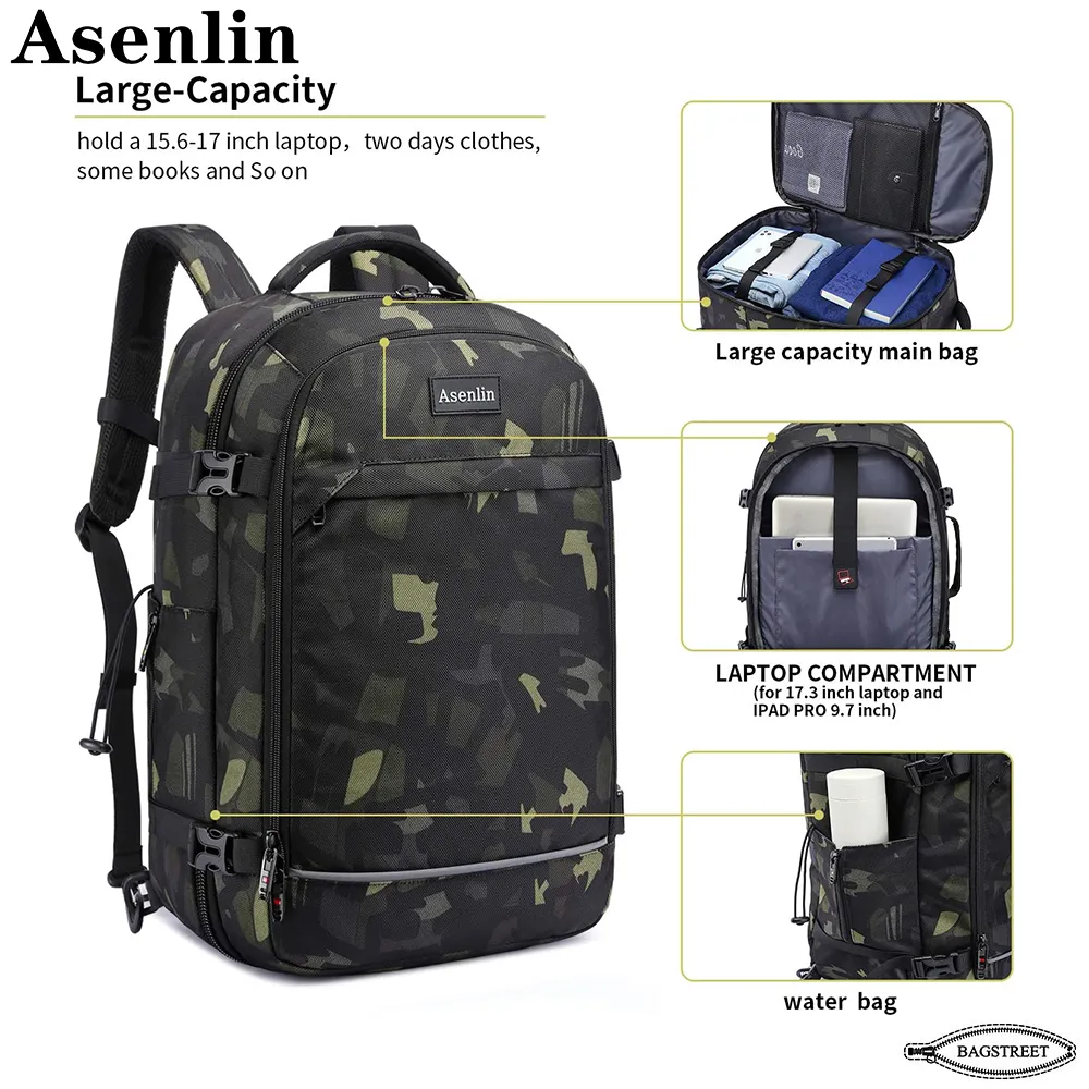 Asenlin 40L Travel Backpack for Women Men 17 Inch Laptop Backpack Flight Approved Luggage Carry On - Image 3