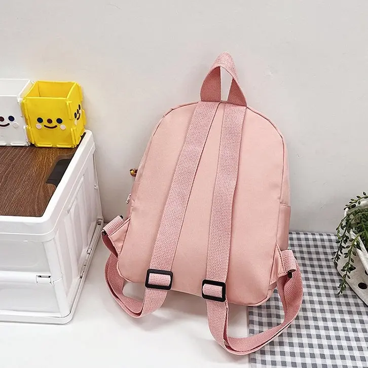 Girls Gingham Rabbit & Letter Patch Decor Functional Backpack 2919 - Image 4