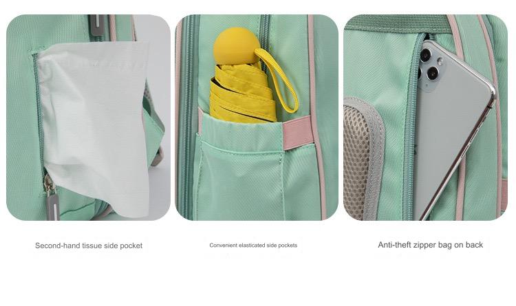 Black Baby Nappy Diaper Backpack, Foldable Stroller Bag, Mosquito Net 4124 - Image 10