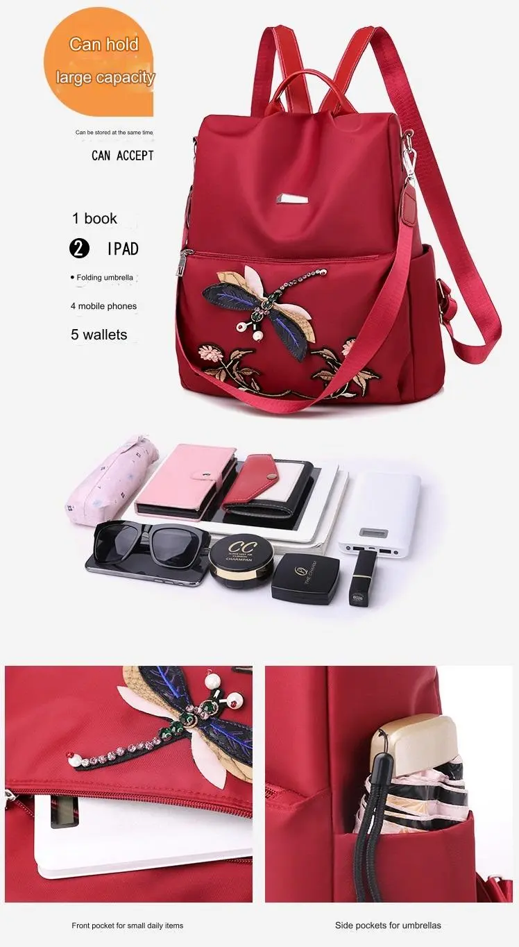 Simple Embroidery backpack. Multiple way To Carry. 1213 - Image 10