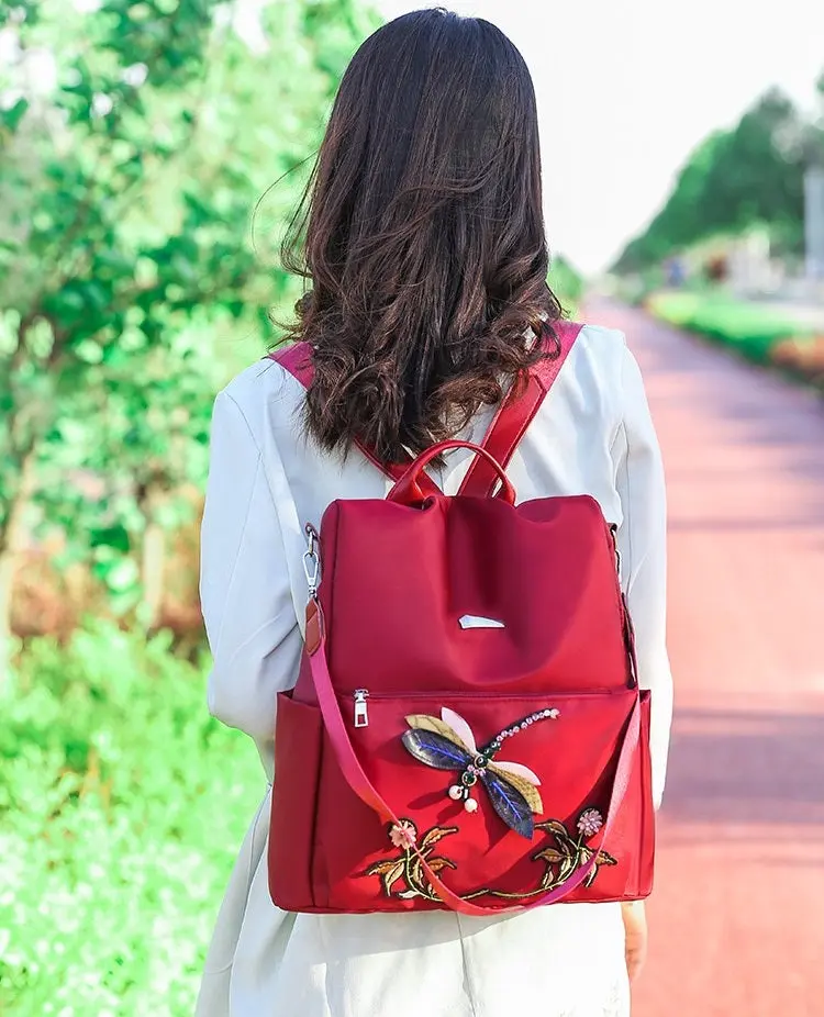 Simple Embroidery backpack. Multiple way To Carry. 1213 - Image 2