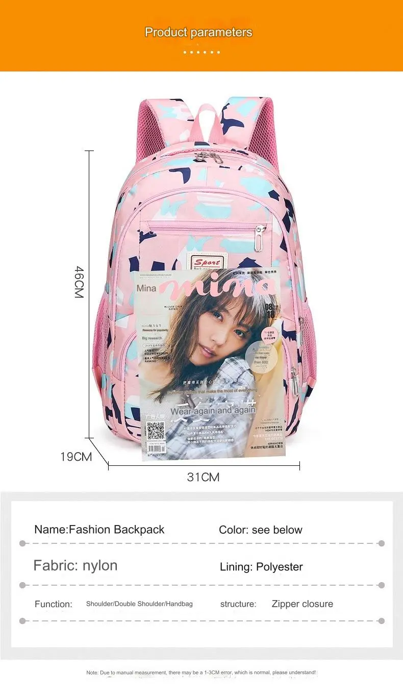 School Bag Multifunction Colorful Printing Backpack 1639-7 - Image 3