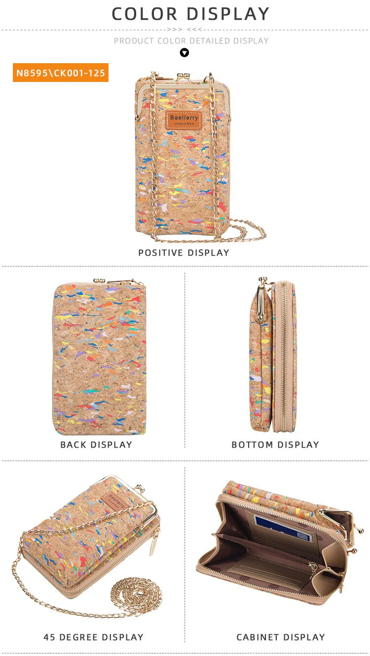 Baellerry Letter Patched Detail Colorblock Chain Phone Wallet 6003 - Image 9
