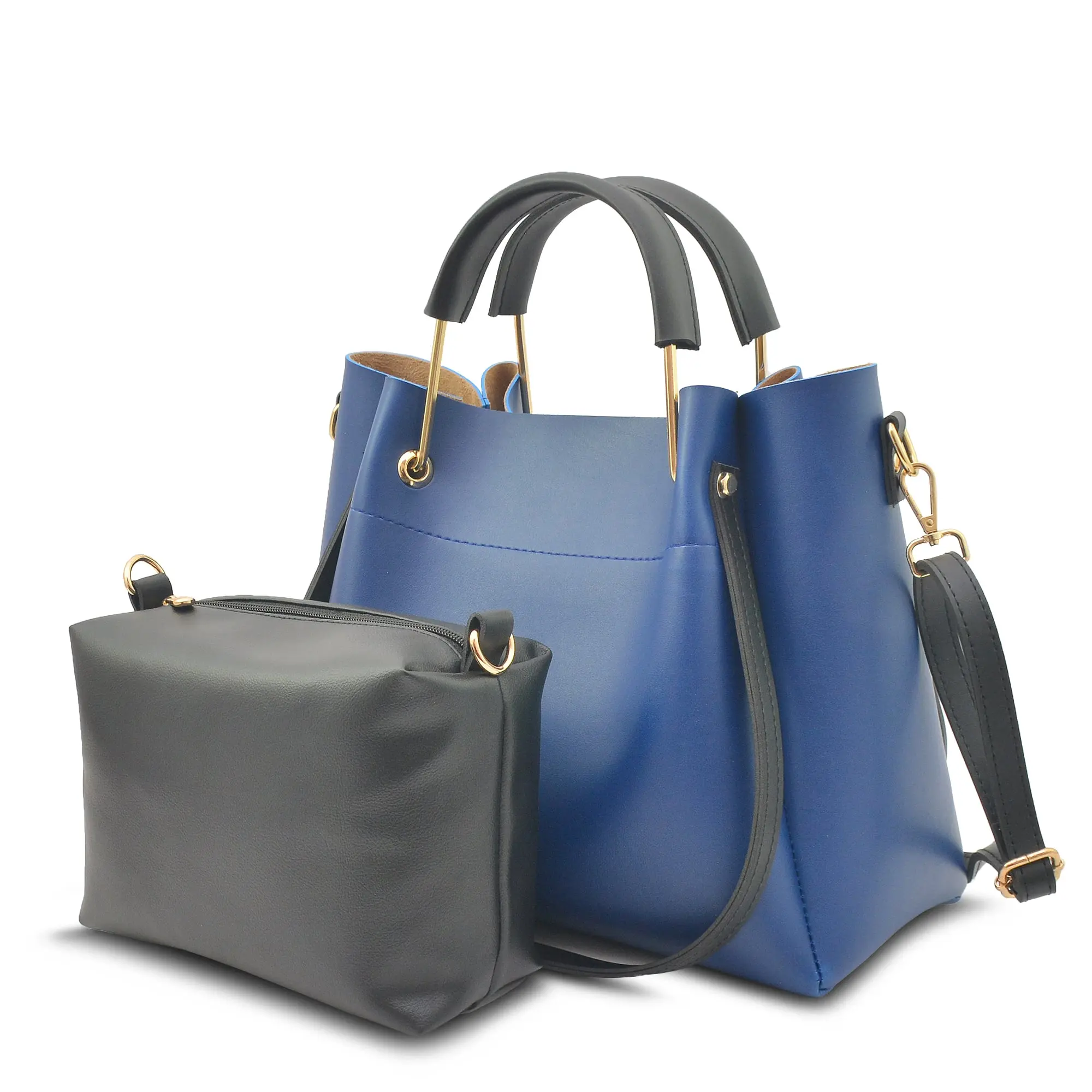 Blue 2 in 1 Ladies Tote Bag 8850-2 - Image 3
