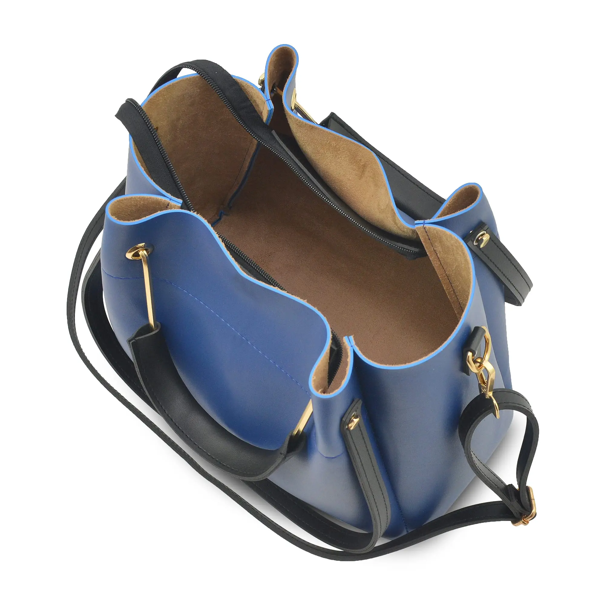 Blue 2 in 1 Ladies Tote Bag 8850-2 - Image 4