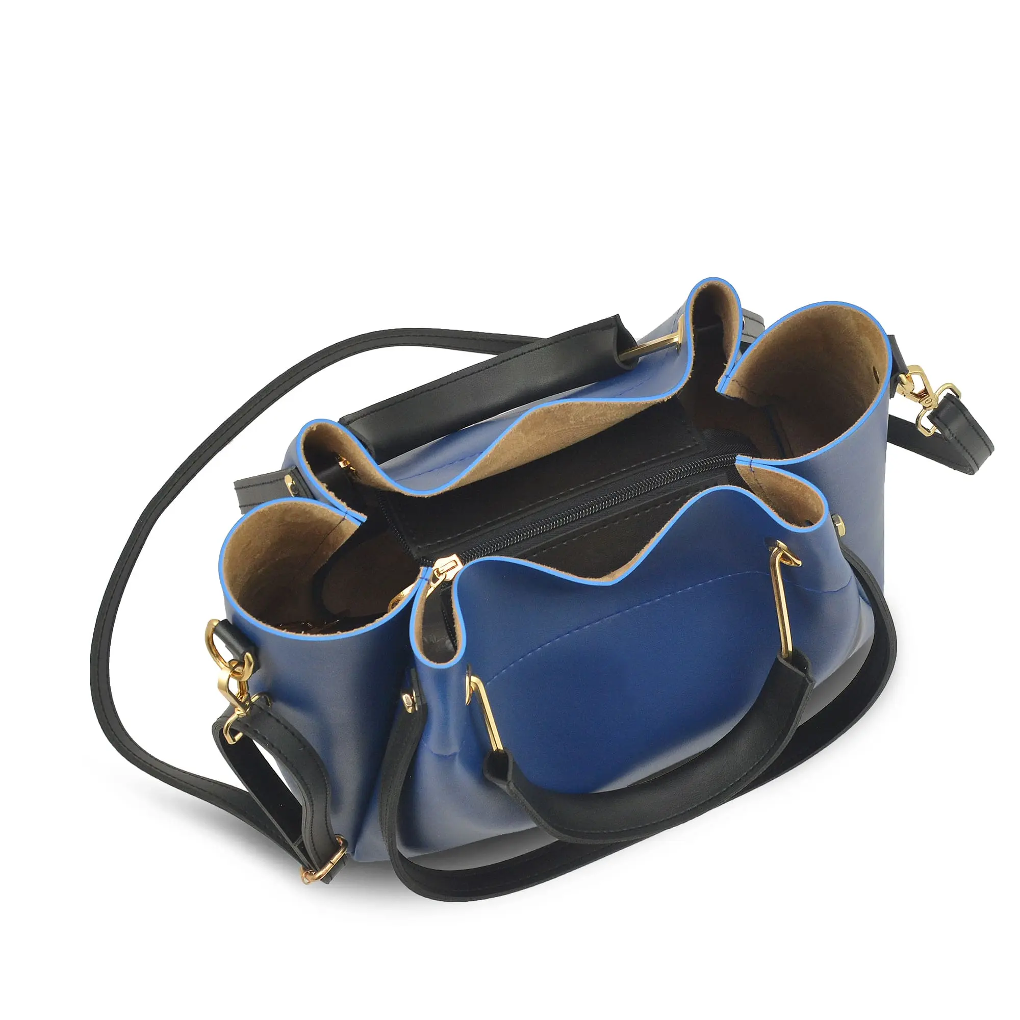 Blue 2 in 1 Ladies Tote Bag 8850-2 - Image 5