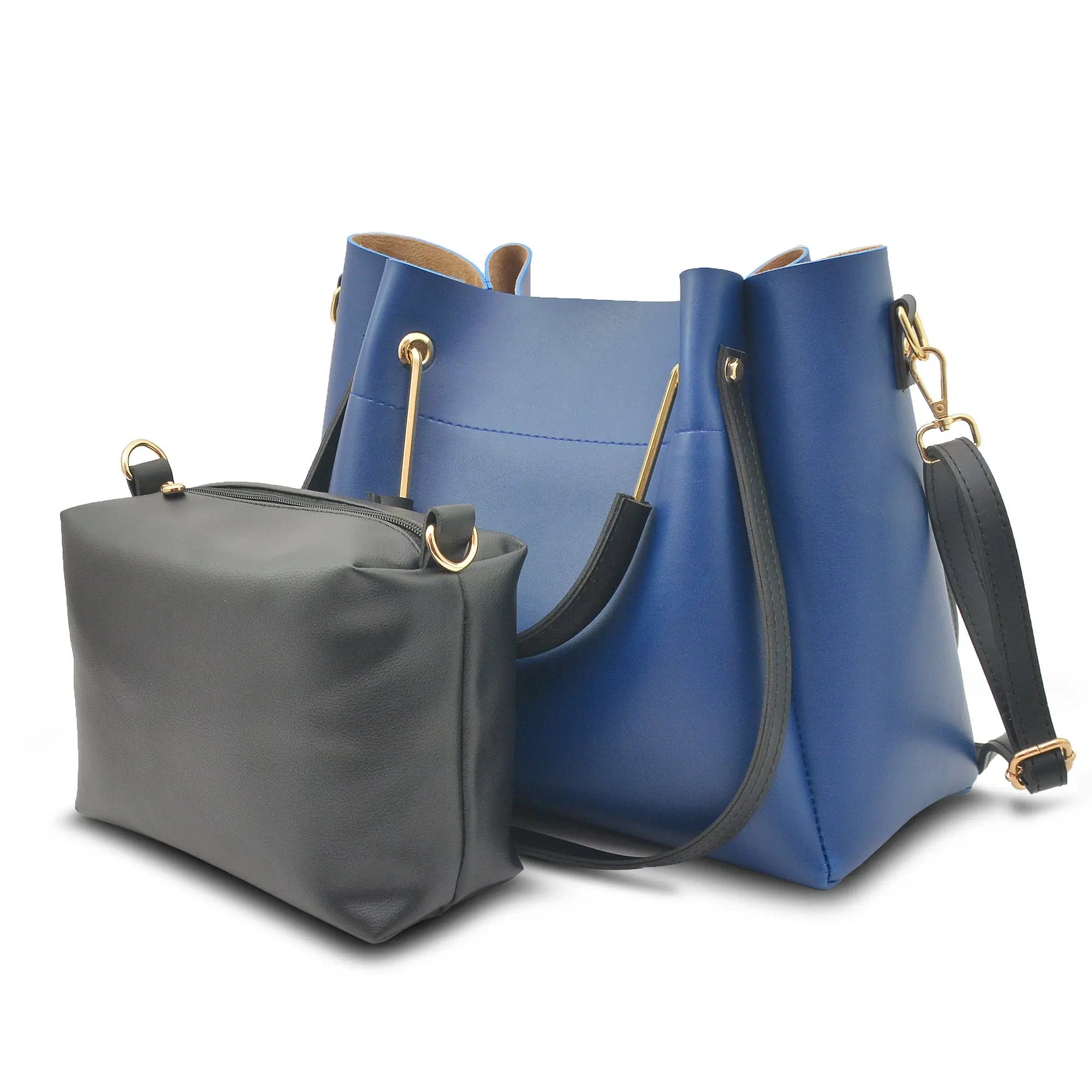 Blue 2 in 1 Ladies Tote Bag 8850-2 - Image 6