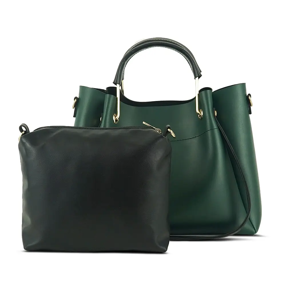 Green 2 in 1 Ladies Tote Bag 8850-2 - Image 4