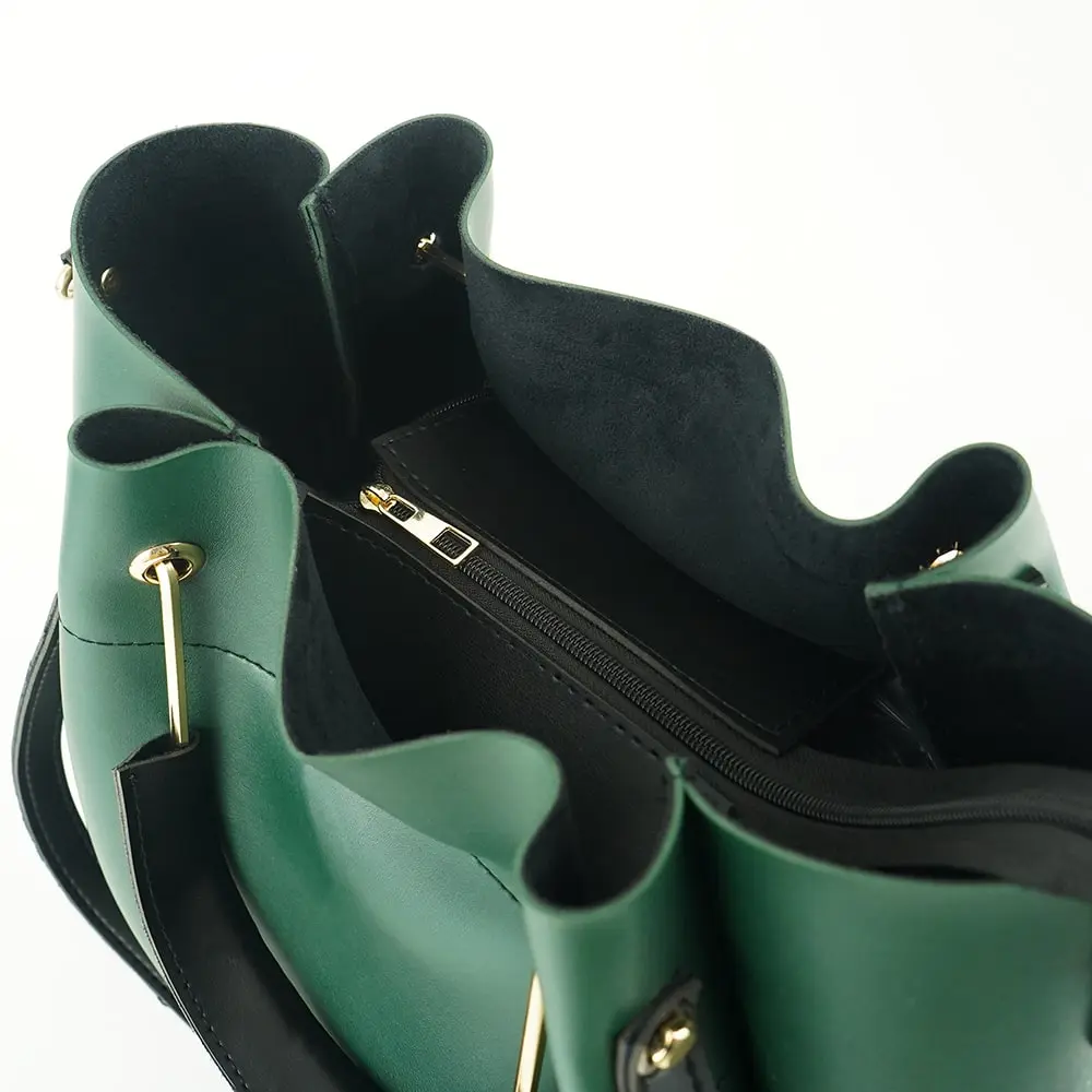 Green 2 in 1 Ladies Tote Bag 8850-2 - Image 7