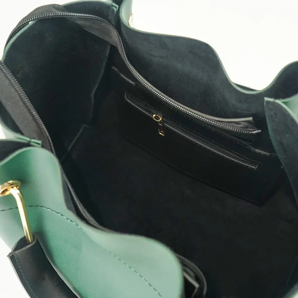 Green 2 in 1 Ladies Tote Bag 8850-2 - Image 8