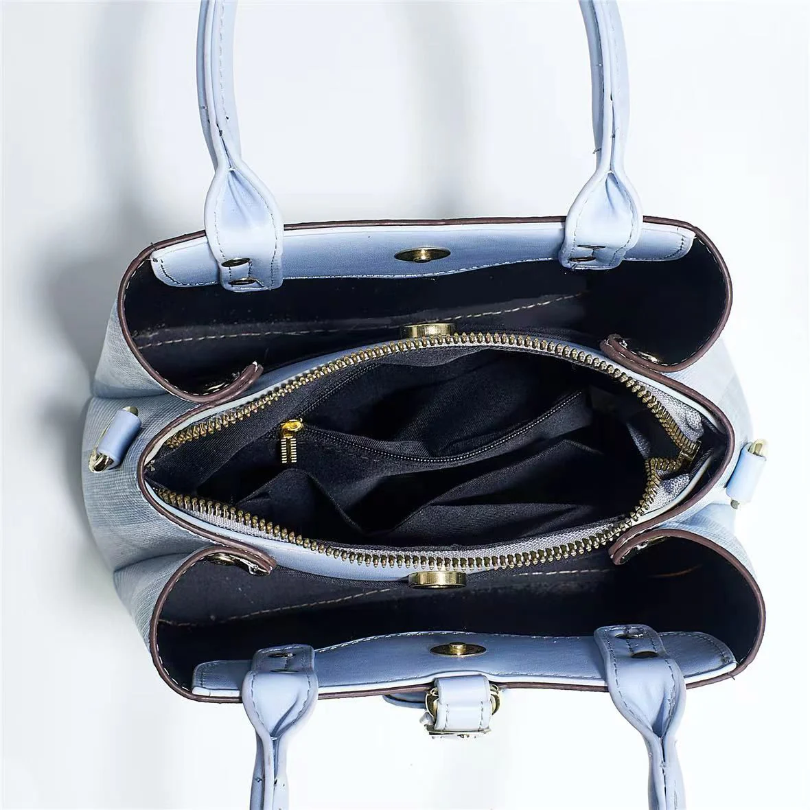 Blue Check Handbag Sale For Girls 058-8 - Image 4