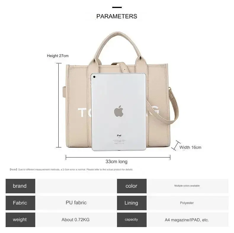 Women PU Leather Tote Bag for University, Office & Travel 420 - Image 5
