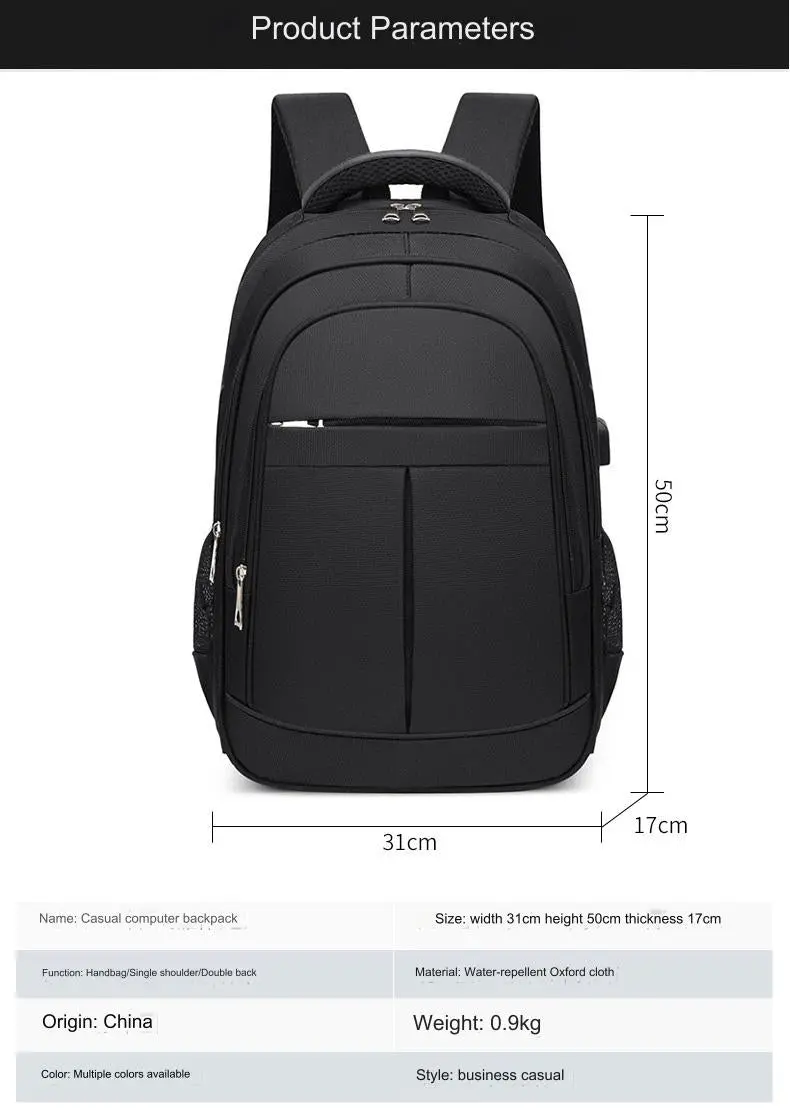 GB School Bag 1215 Business Office Work Men's Backpack Multifunctional Laptop Waterproof Oxford Cloth School Bag - Image 8