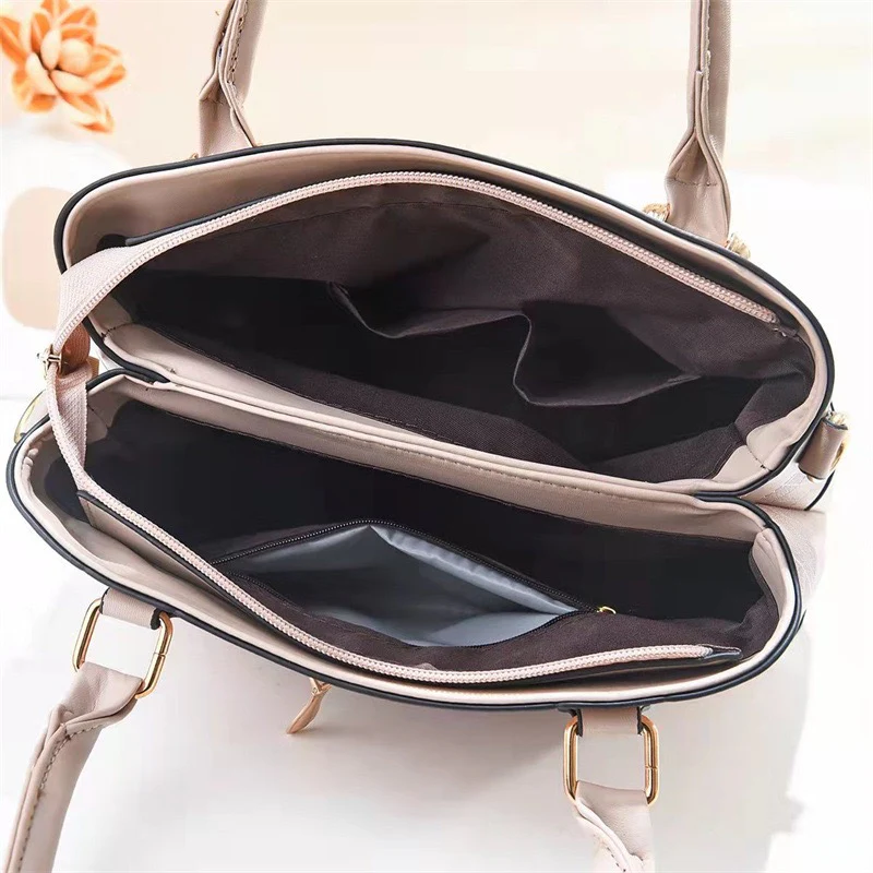 Girls Check Leather Handbags | Stylish & Functional | Makeup Bag 6910-5 - Image 4