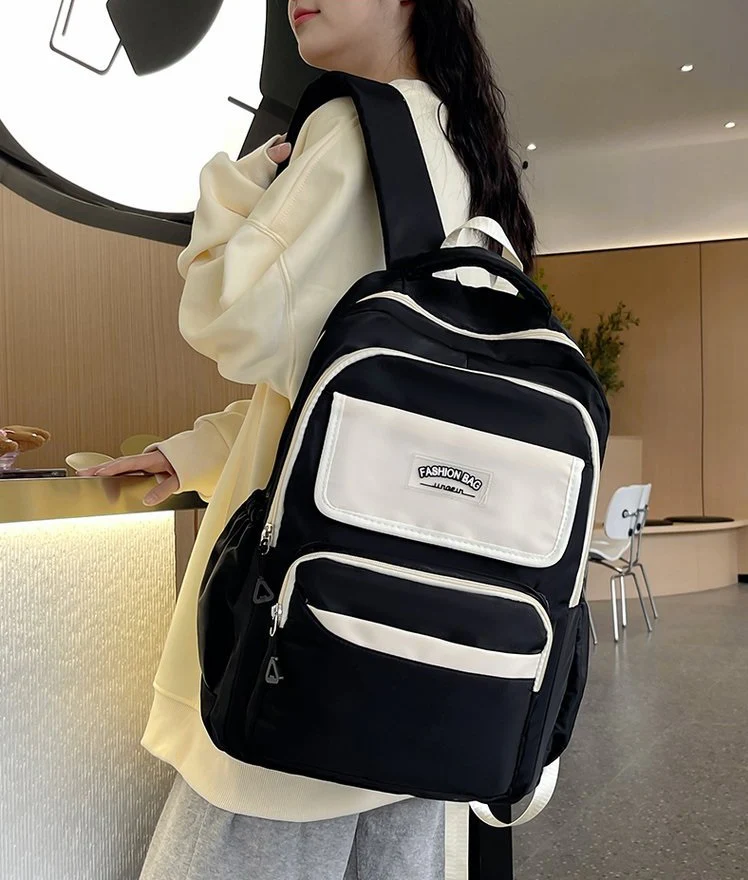 Black Cute Fashion School Backpack 05 - Image 9