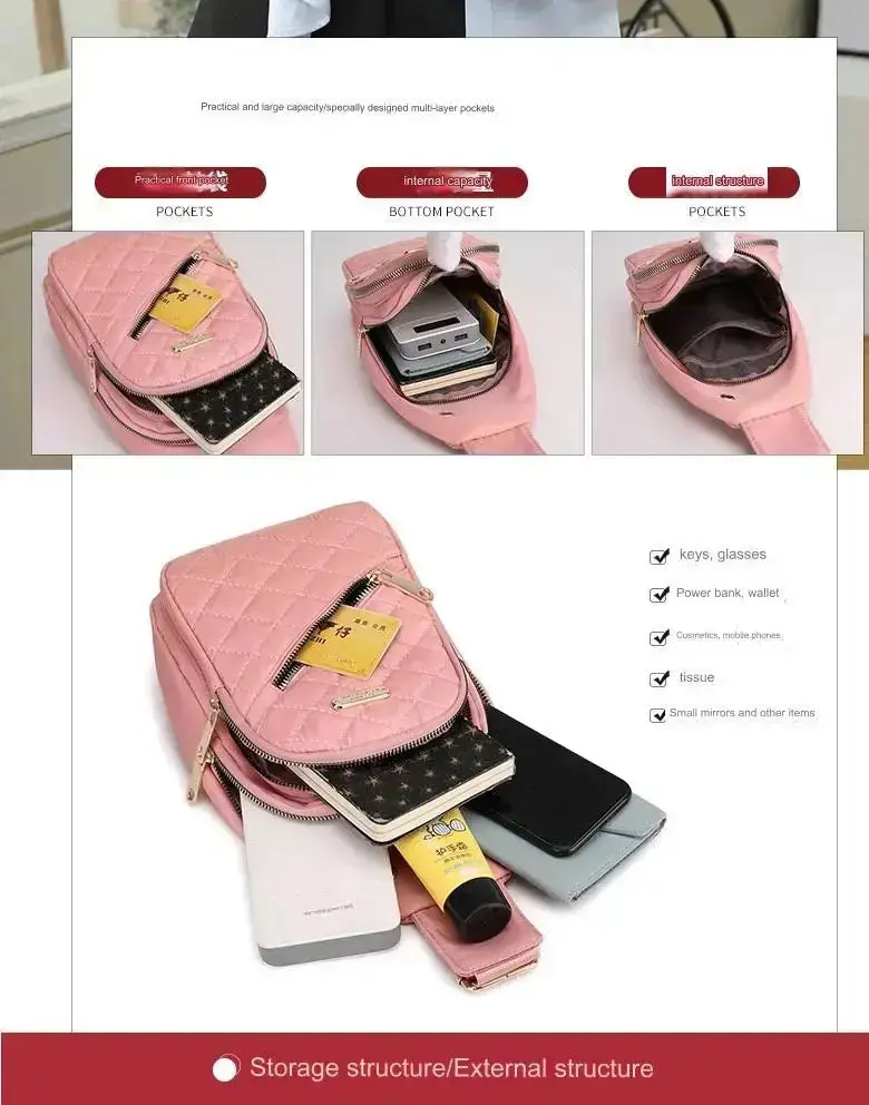 Simple chest bag & Gym bag small sling backpack, large capacity, waterproof, with headphone jack 1212 - Image 9