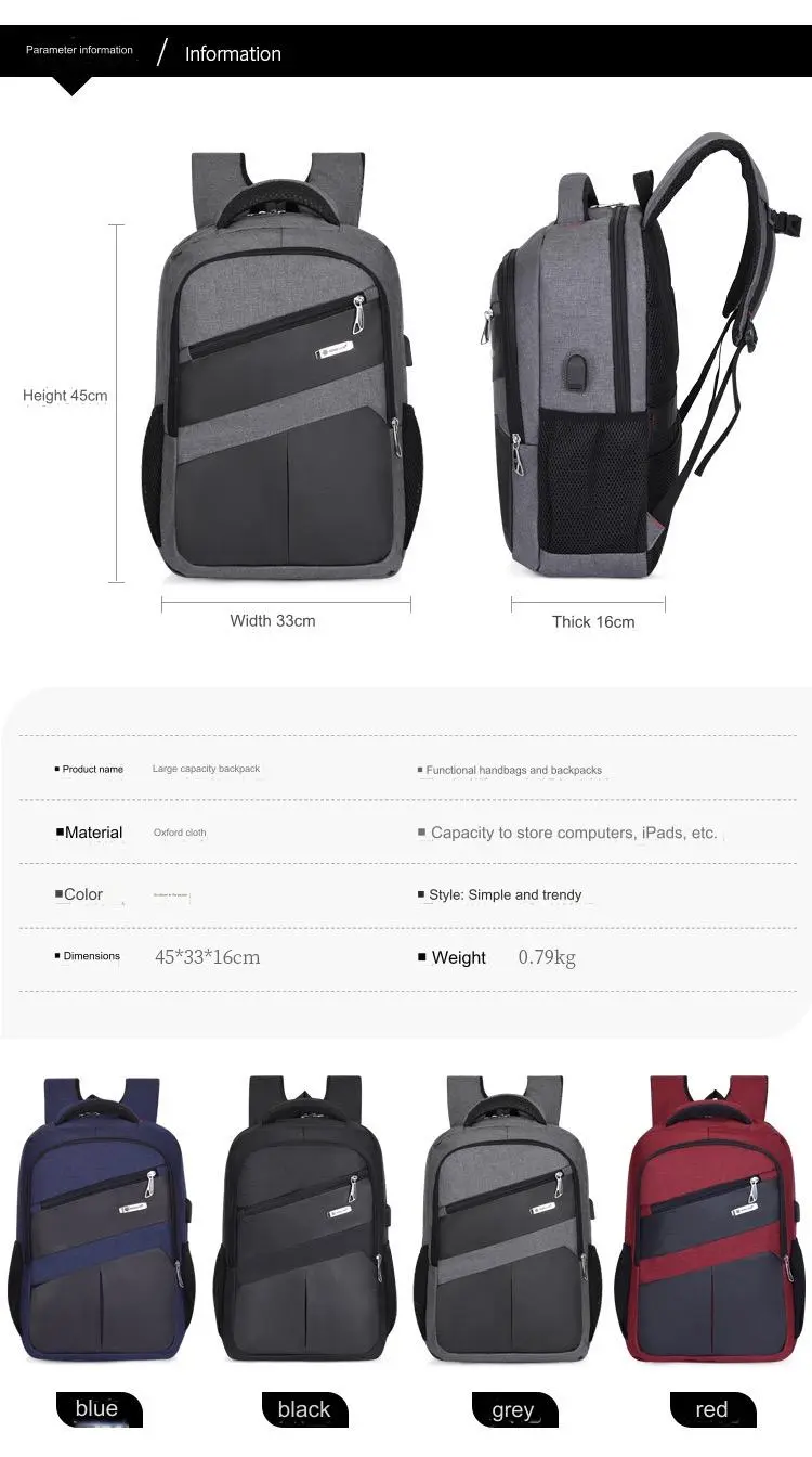 Durable And Stylish Laptop Backpack With USB MJ190 - Image 8