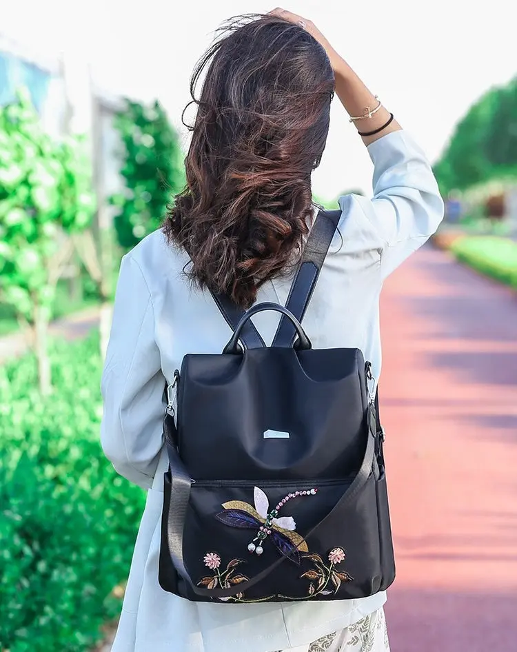 Simple Embroidery backpack. Multiple way To Carry. 1213 - Image 2