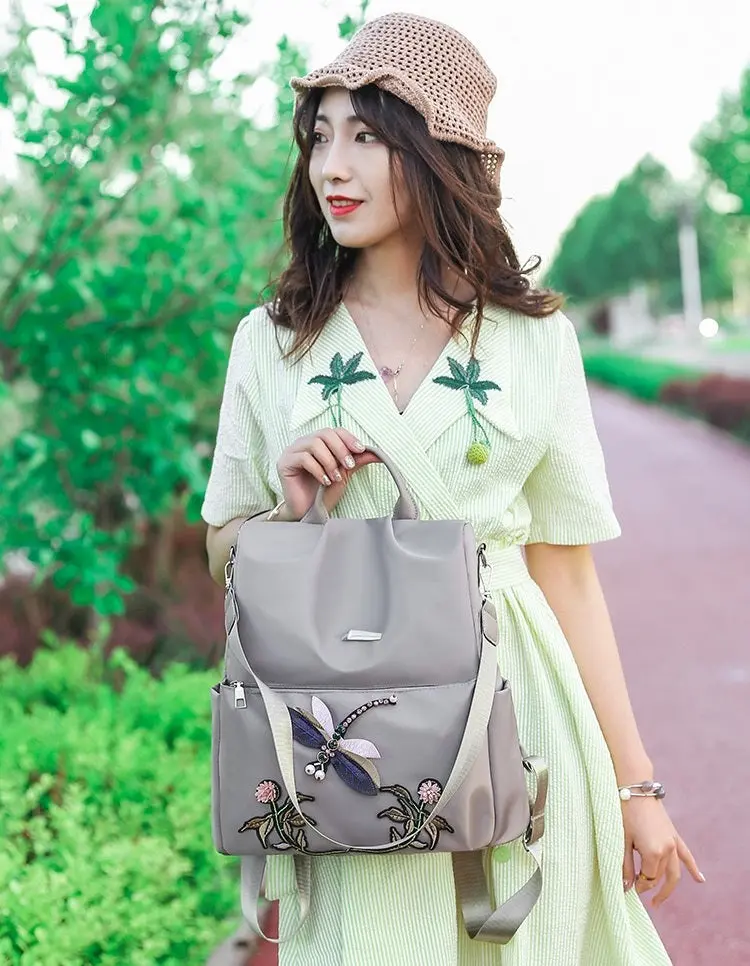 Simple Embroidery backpack. Multiple way To Carry. 1213 - Image 2