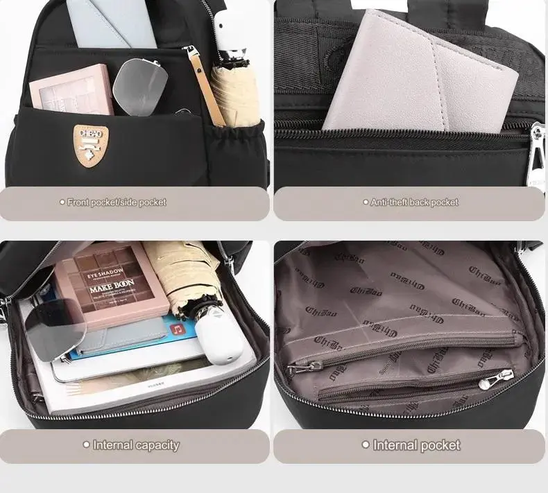Multi Functional Backpack Women Nylon Backpacks 1241 - Image 10