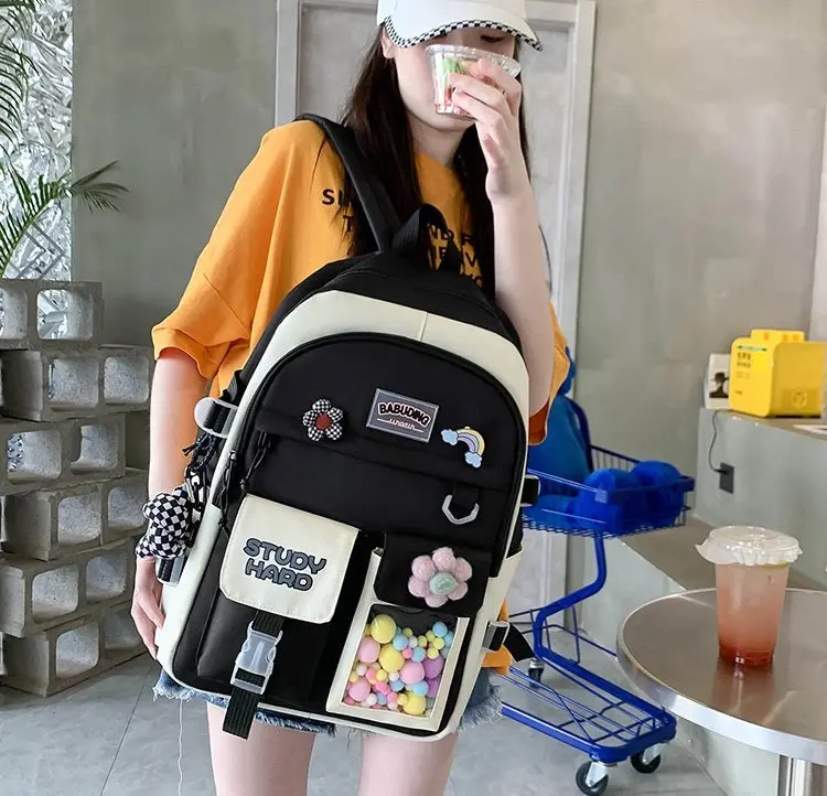 New High School Five-Piece set of Multi-Compartment Fashion Schoolbag 3002 - Image 10