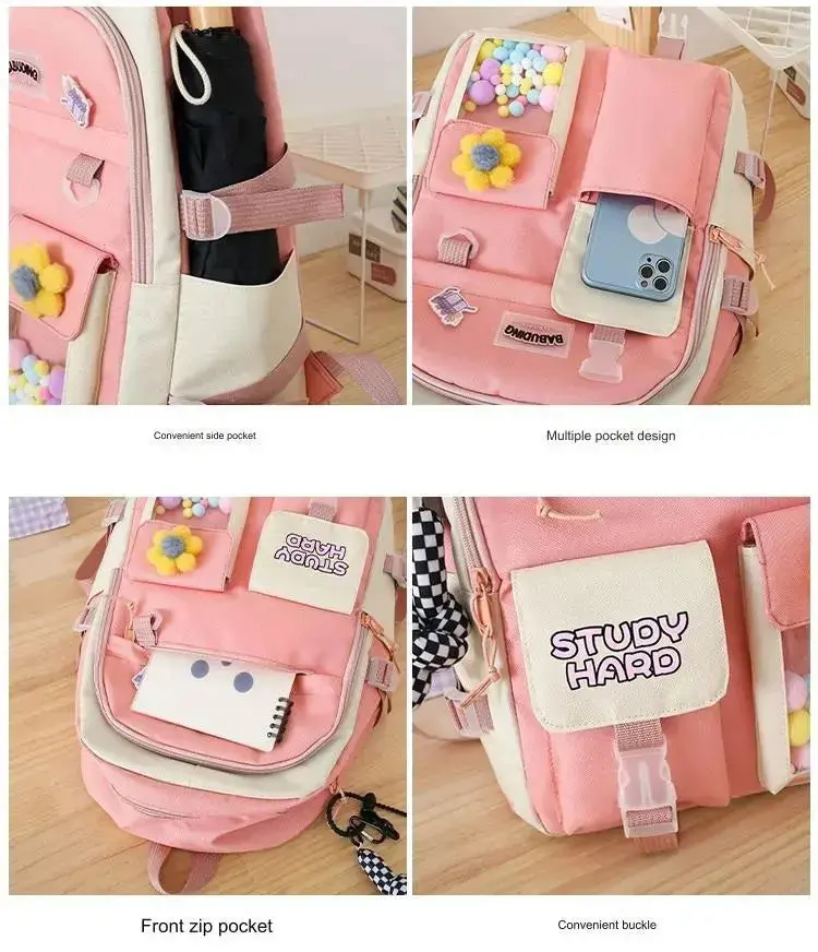 New High School Five-Piece set of Multi-Compartment Fashion Schoolbag 3002 - Image 7