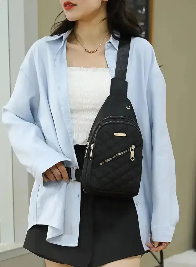 Simple chest bag & Gym bag small sling backpack, large capacity, waterproof, with headphone jack 1212 - Image 2