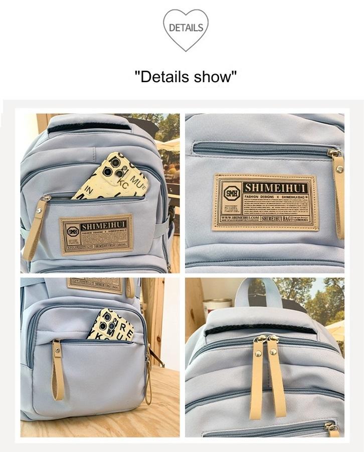 Korean Version Schoolbag Unisex Backpack 002 - Image 4