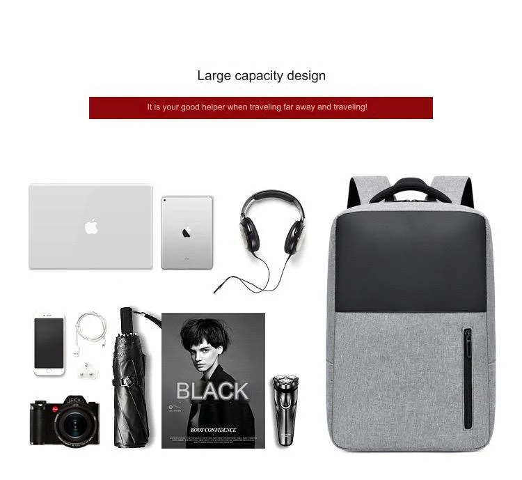 Grey Simple School College Bag 4245 - Image 11