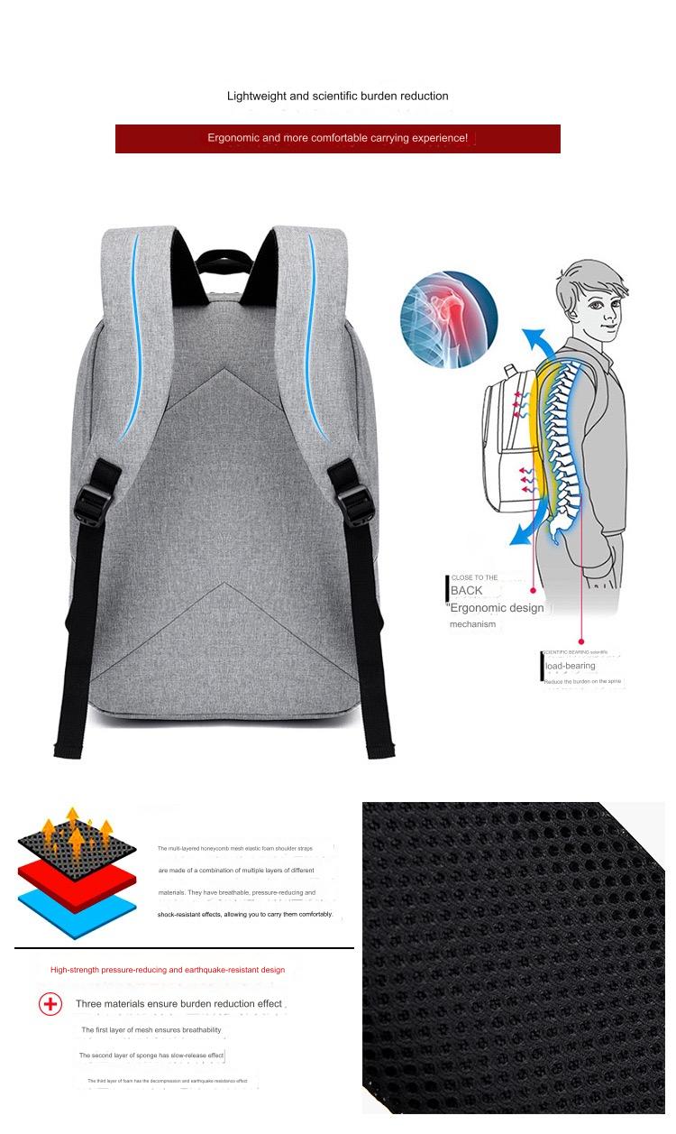 Grey Simple School College Bag 4245 - Image 12