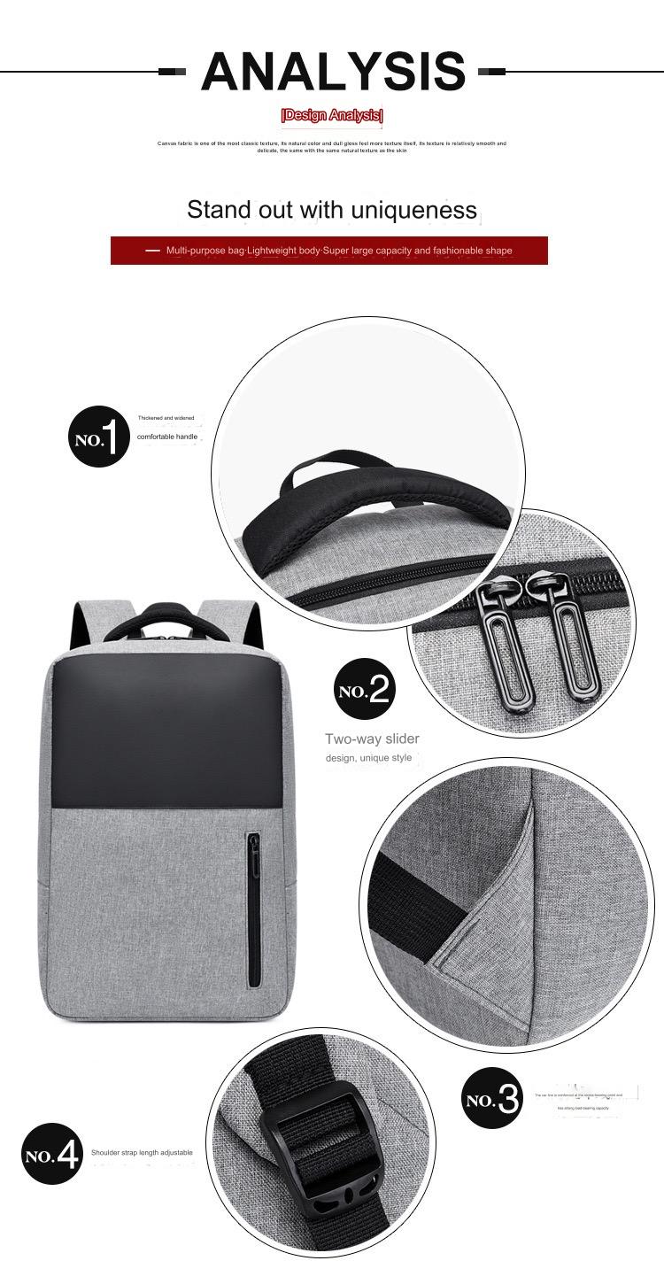 Grey Simple School College Bag 4245 - Image 13