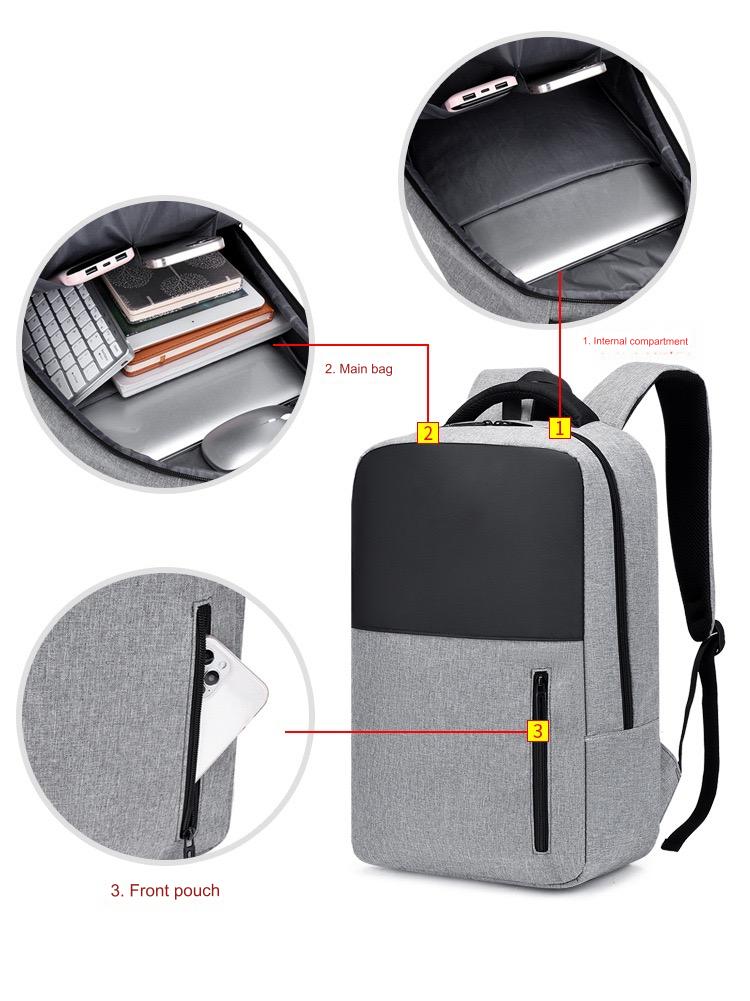 Grey Simple School College Bag 4245 - Image 14
