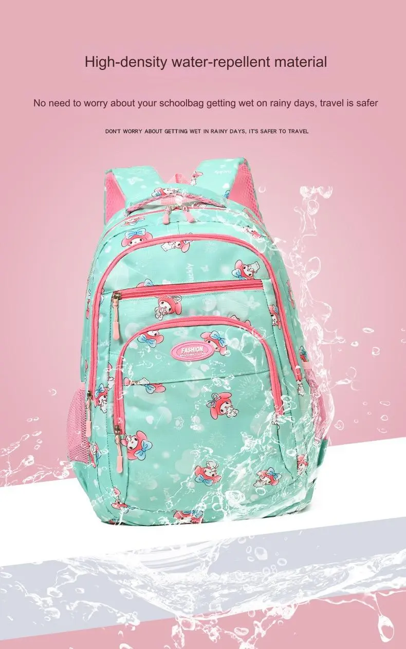 Waterproof Bow Print Student Backpack 1217 - Image 12