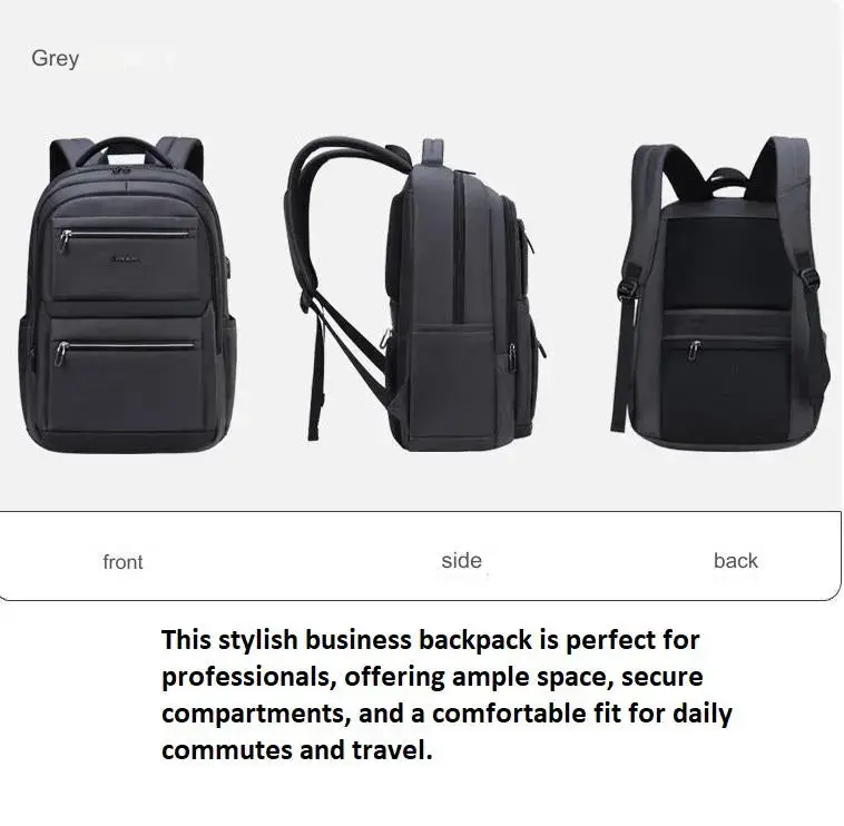 Anti-theft Business Laptop Backpack Bag for Men Women with USB Charging Port 1229 - Image 3