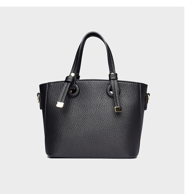 Brown Leather  Handbag with Flower Charm – Stylish Women’s Shoulder & Crossbody Bag 8429 - Image 9