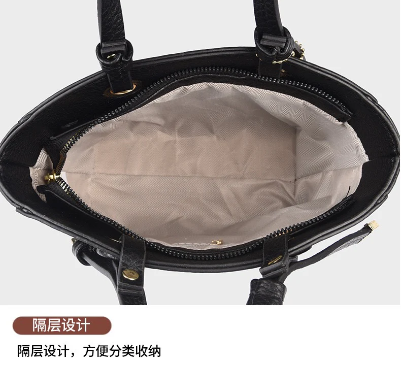 Brown Leather  Handbag with Flower Charm – Stylish Women’s Shoulder & Crossbody Bag 8429 - Image 8