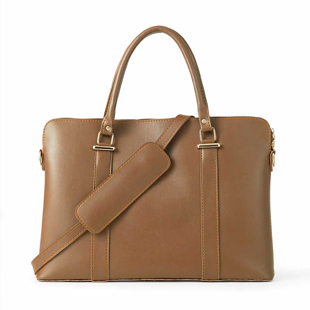 Brown LEATHER LAPTOP BAG  FIT 15.6 INCH.  LAPTOP BAG FOR MEN & WOMEN 610 - Image 2