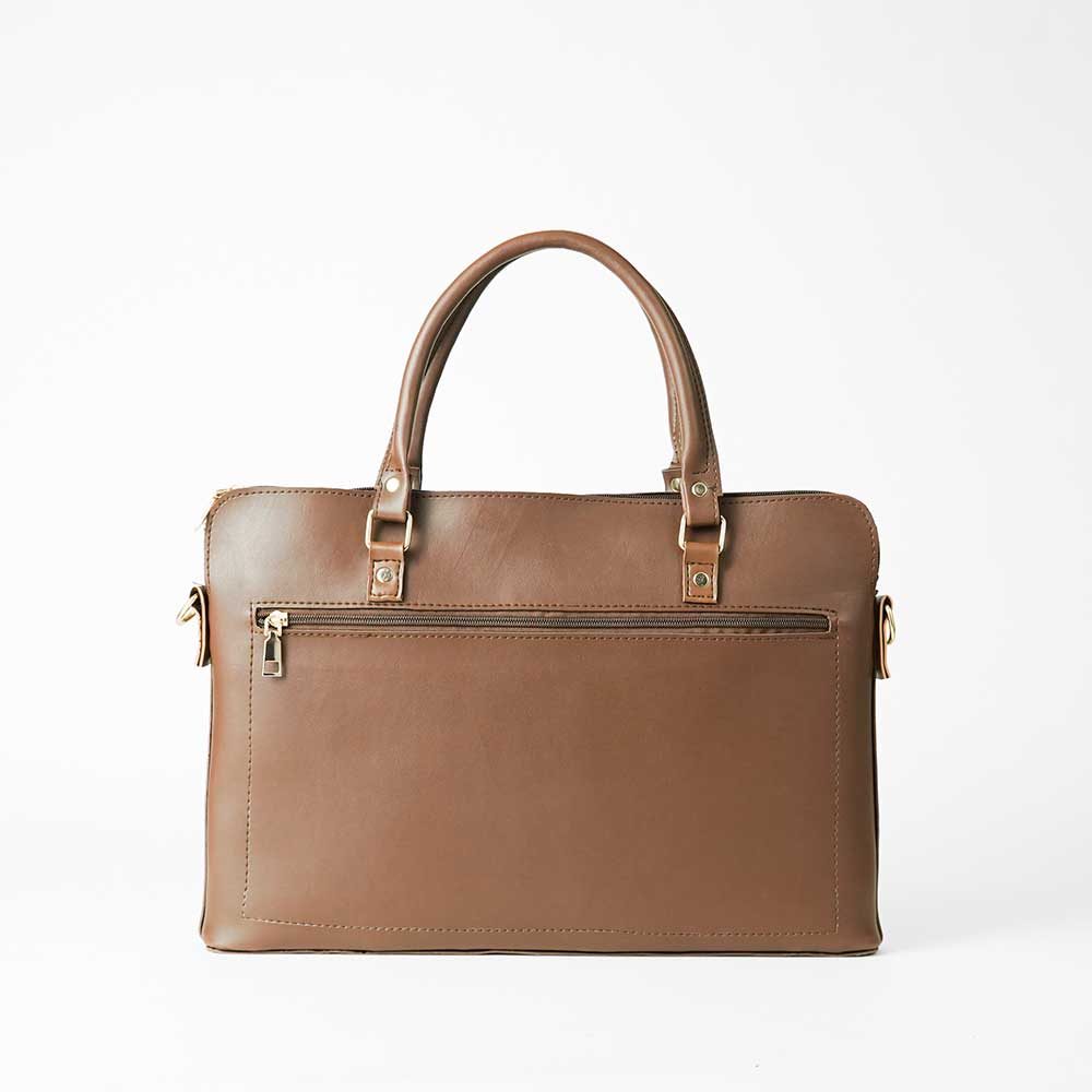 Brown LEATHER LAPTOP BAG  FIT 15.6 INCH.  LAPTOP BAG FOR MEN & WOMEN 610 - Image 3