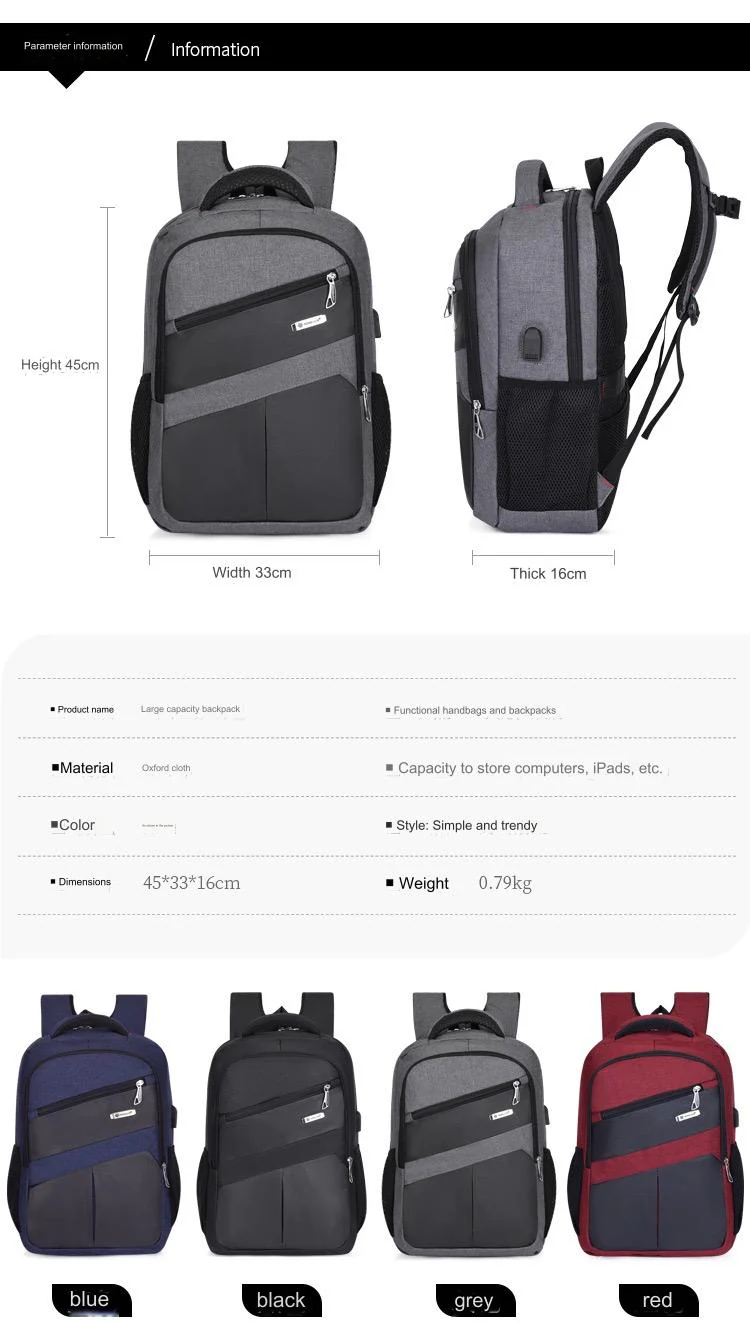 Durable And Stylish Laptop Backpack With USB MJ190 - Image 7