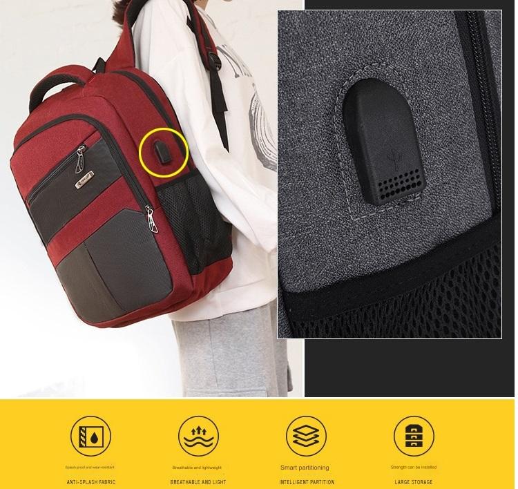 Durable And Stylish Laptop Backpack With USB MJ190 - Image 9